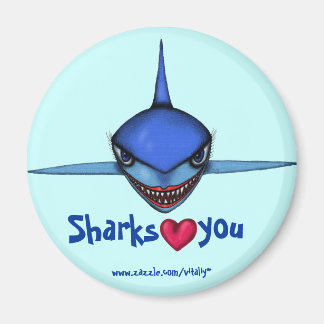 Arte de tubarão engraçada design de íman legal