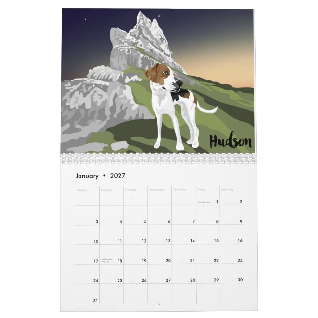 Arte de um Calendário de 2021 (Jan 2027)