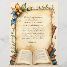 Arte de Versículo Bíblico Cristão Filipenses 4:6-7