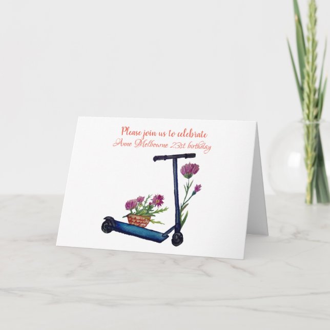 Arte de Wtareolor de Convite de Aniversário (Frente)