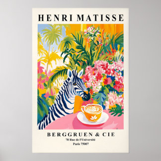 Arte de Zebra, Poster de Café, Impressão de Matiss