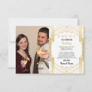 Arte Deco Cartão de Agradecimento de Casamento Fot
