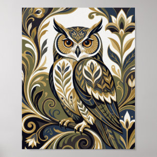 Arte Deco Cisne Arte de Parede Poster Elegante Lux