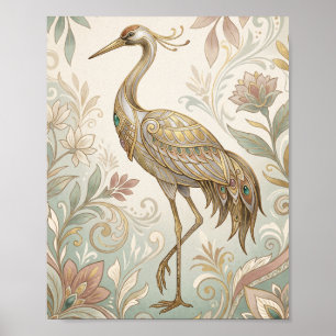 Arte Deco Flamingo Arte de Parede Poster Elegante