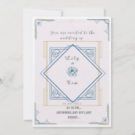 Arte deco inspirou convite para casamento