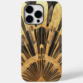 Arte Deco Moderna com Monograma Ornate Dourado e P