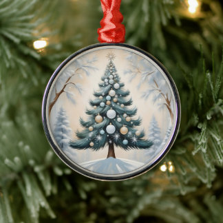 Arte Deco Natal Pine Árvore Dourada Ornamentos Bra