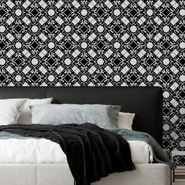 Arte Deco Padrão Entrelaçado Preto Branco