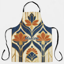 Arte Deco Personalizada Azul Naval Terracota & Dou