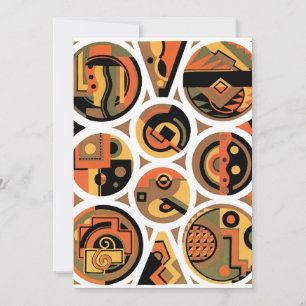 Arte Deco Pochoir Vintage Jazz Círculos Geométrico