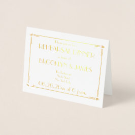 Arte Deco Real Gold Foil Forjando Convites