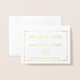 Arte Deco Real Gold Foil Forjando Convites