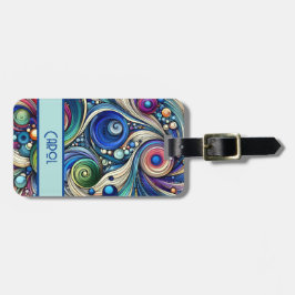 Arte Deco Rodar Etiqueta de Bagagem de Abstrato -