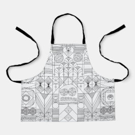 Arte Deco Simetria Linhas Apron