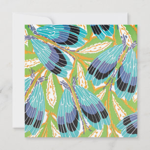 Arte Deco Vintage Jazz Pochoir Jardim Insetos