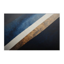 Arte Diagonal Texturizado Abstrato Azul Dourado