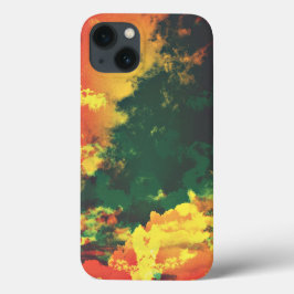 Arte digital abstrata em nuvem amarela verde verme