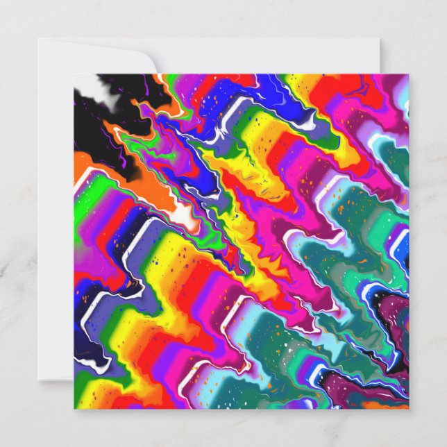 Arte digital Rainbow Blip Abstrato (Frente)