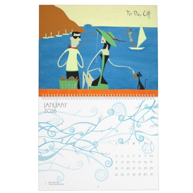 Arte do calendário pelo Maya Dvalishvili (Jan 2026)