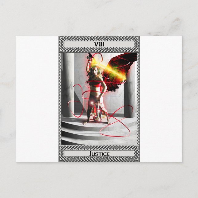 Arte do cartão de Tarot de justiça (Frente)