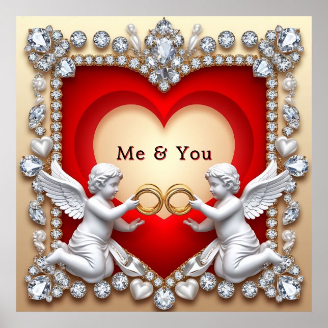 Arte do Coração Romântico | Decoração de Parede de (Frente)