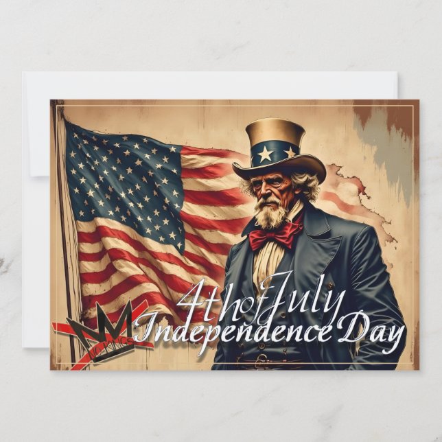 Arte do Dia da Independência do Tio Sam Sem Reis (Frente)