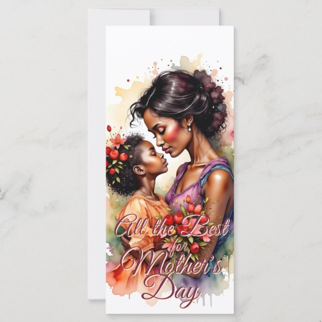 Arte do Dia das Mães em Estilo Aquarela (Frente)