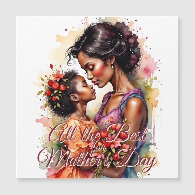 Arte do Dia das Mães em Estilo Aquarela (Frente)