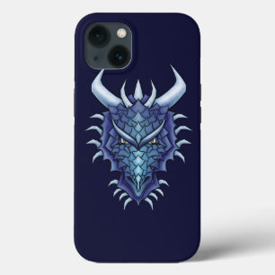 Arte do Dragão legal - Cabeça de Dragão Magro Azul