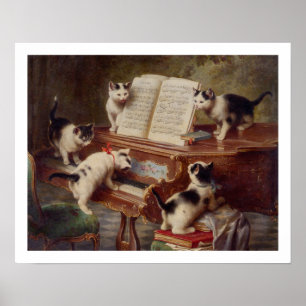 Arte do gato: Impressão da arte do vintage: O