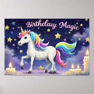 Arte do partido Birthday Magic poster Whimsical un