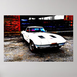 Arte do Poster Clássico do Carro vintage Corvette