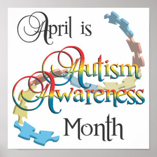 Arte do poster do mês da consciência do autismo