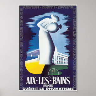 Arte do poster vintage: Águas curas de