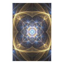 Arte Dourada Fractal Fractal Azul Brilhante