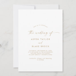 Arte Dourada Moderna O Casamento Do Convite