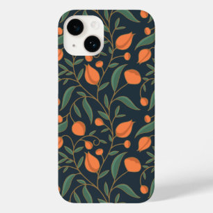 Arte Elegante Nouveau Laranja Mão Floral Desenhada