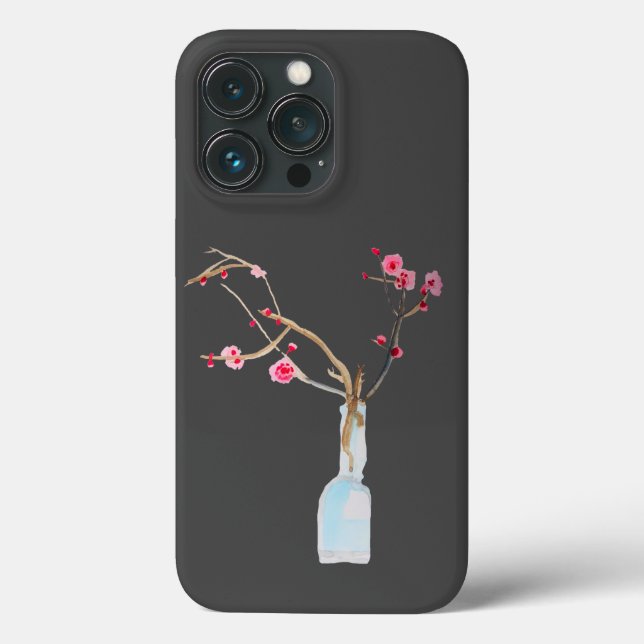 Arte em aquarela de flor de cerejeira sakura (Verso)