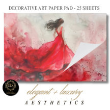 Arte em Aquarela de Menina com Vestido Vermelho 25