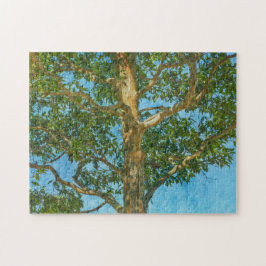 Arte em árvore bonito com Quebra-cabeça de céu azu