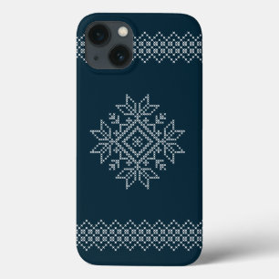 Arte em floco de neve azul da época de Natal