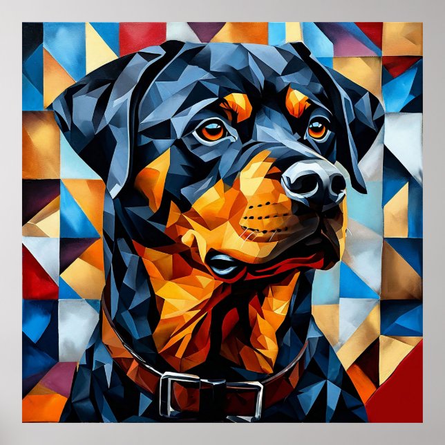 Arte em Mosaico de Rottweiler Decoração de Parede  (Frente)