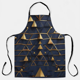 Arte em Pirâmide Azul-Escuro e Dourada