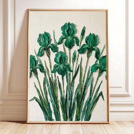Arte em Tela de Impressão Abstrata Verde Esmeralda