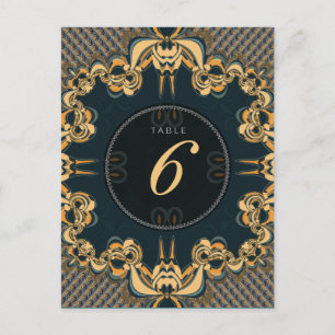 Arte em Verde Azul Menu de Casamento Alternativo N