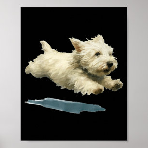 Arte engraçada de cachorro correndo Impressão de a