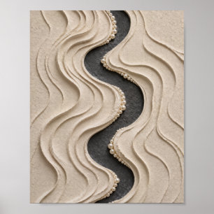 Arte Escultural de Onda de Areia com Poster do Rio