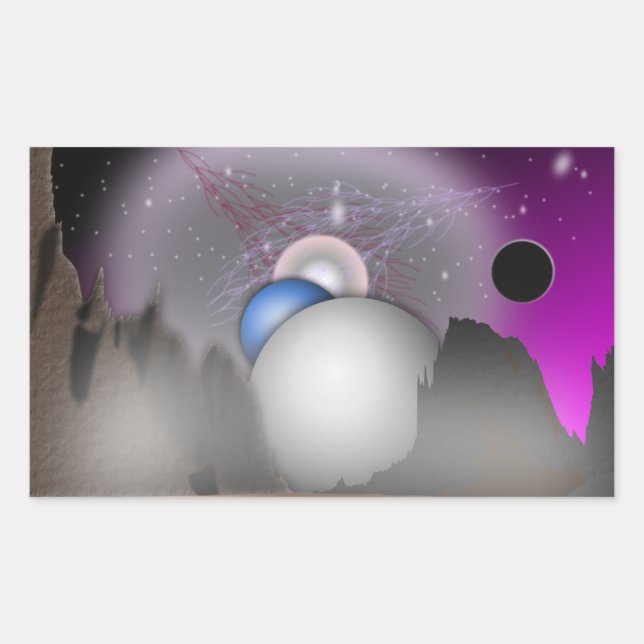 Arte Espacial da Lua Selvagem - Adesivo (Frente)