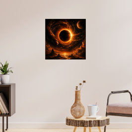 Arte Espacial para Parede com Eclipse, Impressão d