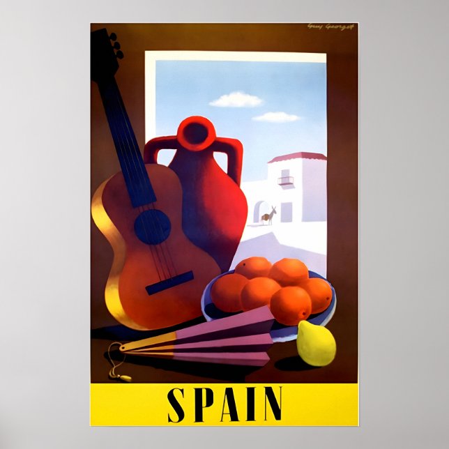 Arte Espanhol Espanha Cartaz de Viagem Impressão  (Frente)